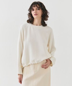  【洗える】BROOM / スウェット風プルオーバードロストトップス