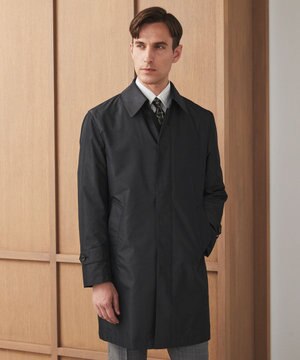  ダウンライナー装着可【半裏仕様でより軽量】メランジシャンブレー ステンカラースプリングコート