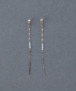  〈金属アレルギー対応〉ルミナスビジューセラミックポストピアス 揺れピアス/パール