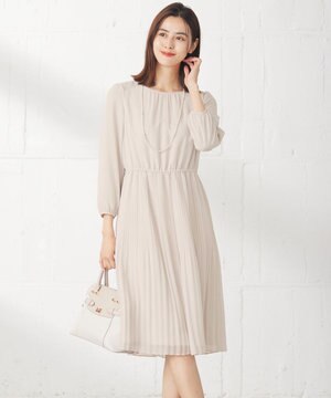  【洗える】フェミニンプリーツ ワンピース