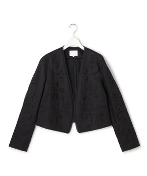  【GOLD LABEL/見上愛さん着用】リネンエンブロイダリー ノーカラージャケット