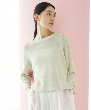  メッシュ クロップドニット