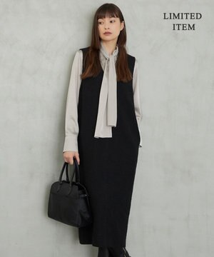  【WEB限定・洗える】 ツイードインレイ ジャンパースカート ワンピース