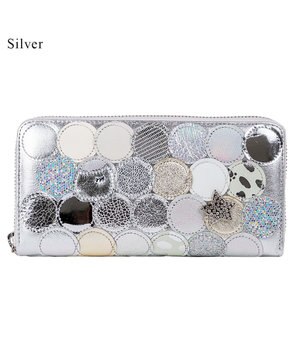  新マルチドット ラウンドファスナー長財布【キラキラでかわいい！本革のやわらかな風合い】