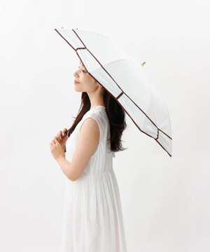 【 Beaurance (ビューランス)】シャーリング加工晴雨兼用パラソル傘(折りたたみ傘)