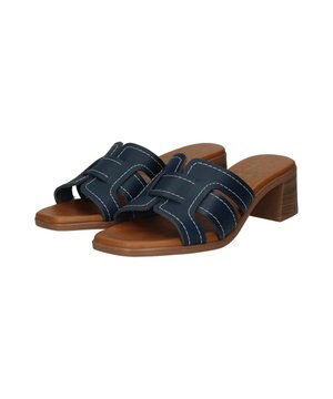  【Oh my Sandals】チャンキーヒールレザーサンダル