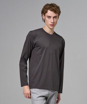  新色追加【機能素材】ハイゲージベアスムース　クルーネック長袖Ｔシャツ