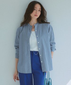  【洗える】CANCLINI バンドカラー シャツ