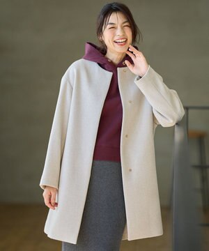  【防風裏地】カシミヤブレンドコート