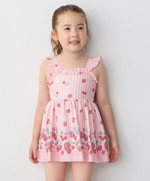  ストライプ×フルーツ ワンピース 水着