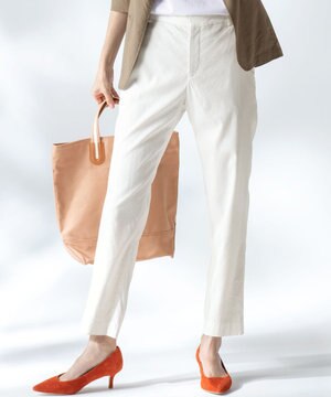 【洗える】リネンヴィスコーステーパード パンツ