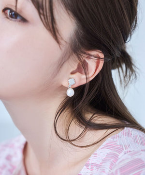  CLOVER & PEARL EARRINGS 淡水バロックパールイヤリング