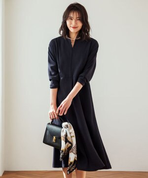 【洗える】ノーブルバックサテンジョーゼット ワンピース