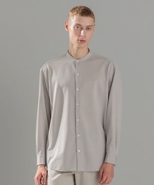  ウールツイストジャージー　バンドカラーシャツ