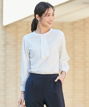  【洗える】ボウタイ ブラウス