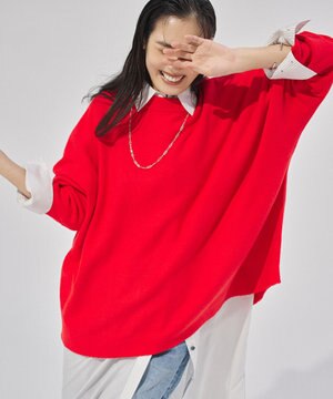  ふわふわニット ラウンドヘム