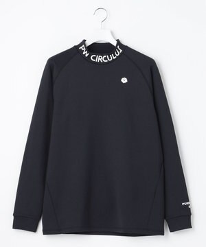  【MEN】【ストレッチ/軽量】バックロゴ 長袖 モックネック シャツ