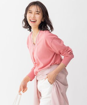 【洗える】プレミアムコットン Vネック プルオーバー