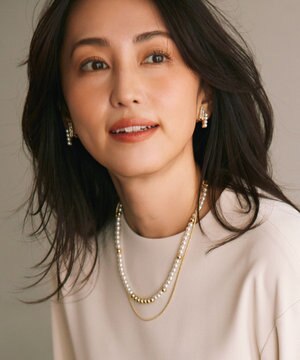 パール&メタルチェーンネックレス