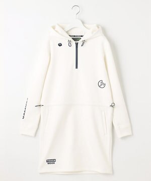 【WOMEN】ハーフジップ フーディ ワンピース