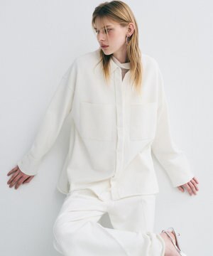 スウェットライクニット CPOシャツ