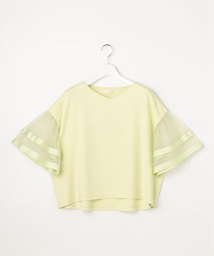  ゆるVネックチュールフリル袖 プルオーバー