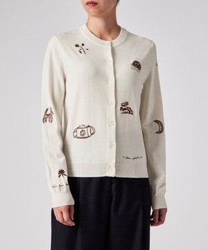  チャーム エンブロイダリー カーディガン