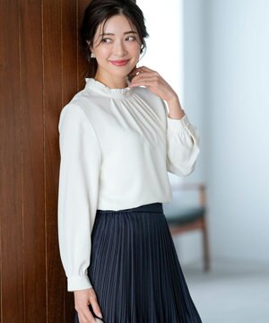  フリルネックスタンド ブラウス