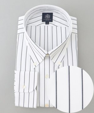  【KING SIZE】【PREMIUM PLEATS / 形態安定】スーピマコットンホールドストライプ シャツ/B.D.