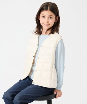【120-150cm】TAION Vネック ダウンベスト(UNISEX)