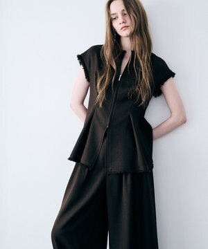  リネンライクツイル ジレブラウス