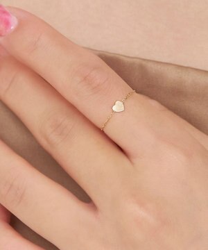  【K10】ハートチェーンリング　ゴールド　11号/13号　BOX付き