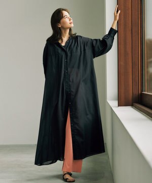 【洗える】ツイスターボイルバンドカラーワンピース