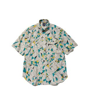  【J.PRESS ORIGINALS】Vintage Print Half Sleeve Shirt / B.D. / Baggy-Fit