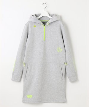  【WOMEN】ハーフジップ フーディ ワンピース