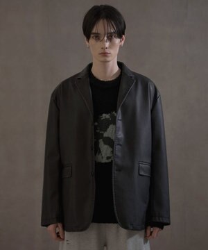  PUシングルテーラードジャケット