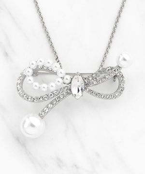 SHAKE RIBBON 2WAY BROOCH NECKLACE ブローチネックレス