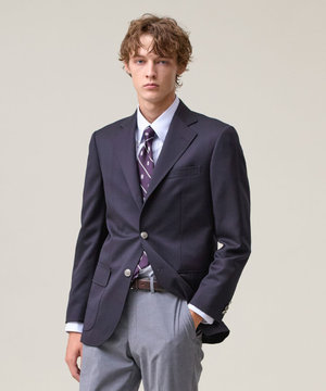  【定番】クリアサージ 3Bブレザー / 銀釦 / 総裏 / Authentic-Fit