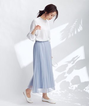  【洗える】シアーアコーディオン プリーツスカート