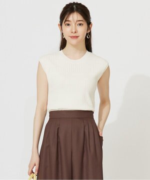  【洗える】レーシーディテールフレンチ ニット