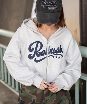  ロゴジップショートパーカー