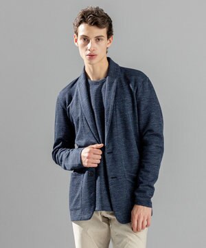  トップヘリンボンジャージー　カットソージャケット