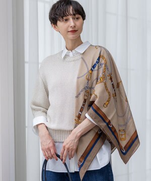  【洗える】ルレックスバルキー5分袖 ラメ ニット