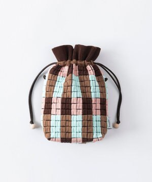  ピクセルチェックポーチバッグ