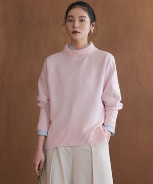  ウールカシミヤミックス ロールネックニット