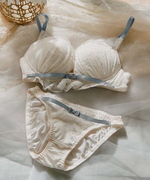  【northerly bra フィットシリーズ 谷間メイク】パールリボンレースモールド ブラジャー＆ショーツSet B～Fカップ