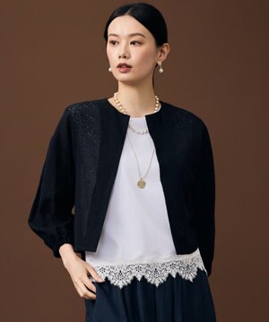  テクスチャージャージーレーシー カーディガン