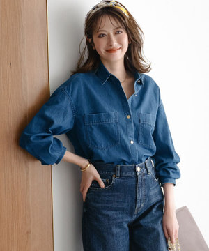ライトダンガリー デニムショートシャツ