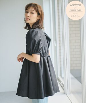 【ANSWER for 骨格ウェーブ】フリルカラーパフスリーブチュニック