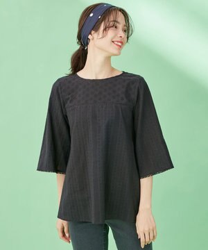 【人気につきNEWカラー追加！】コットンレースフレアスリーブ ブラウス